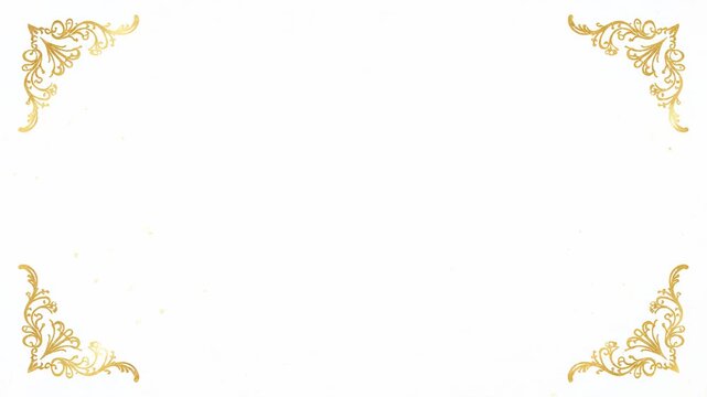 Elegant Gold Corner Flourishes on White Textured Background