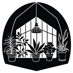indoor garden vector on white background