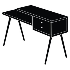 modular desk vector on white background