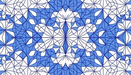 abstract blue geometric pattern on white background