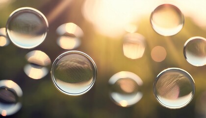 floating glass discs in soft daylight