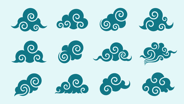 Traditional Asian Cloud Motifs Collection.