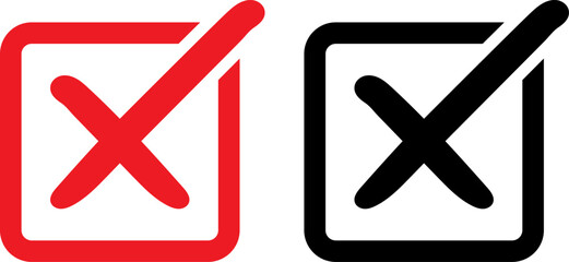 Obraz premium Minimalist checkmark and cross icons