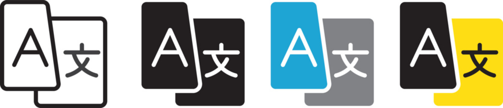 Language translation icon with chat bubbles for an online translator app. Global language switch sign, foreign language dictionary, speech service. Language icon on transparent background
