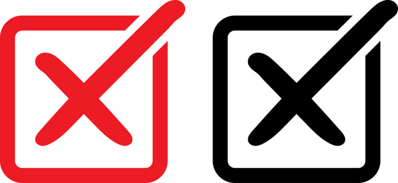 Minimalist checkmark and cross icons