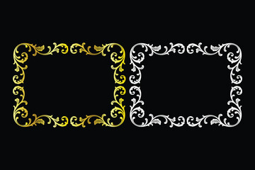 Elegant ornate borders in gold and silver