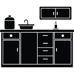 kitchen vector on white background