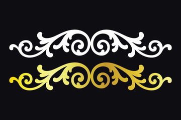 Elegant scrollwork design in white and gold