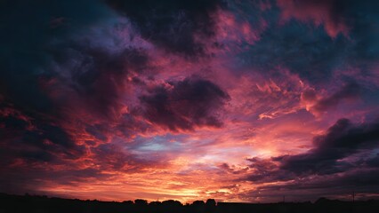 dramatic sky at sunset