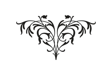 Intricate black and white floral design