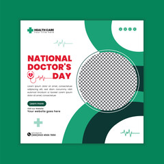 National Doctors Day Appreciation Social Media Square Post Design Template