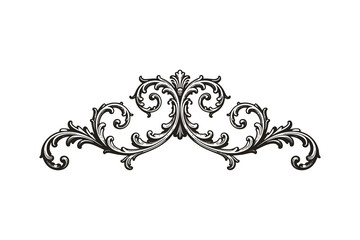 Intricate black and white scrollwork design