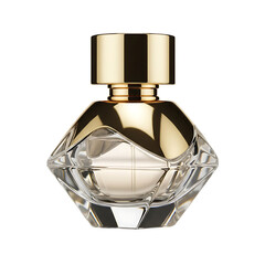 Luxurious perfume bottle with gold cap fragrance container