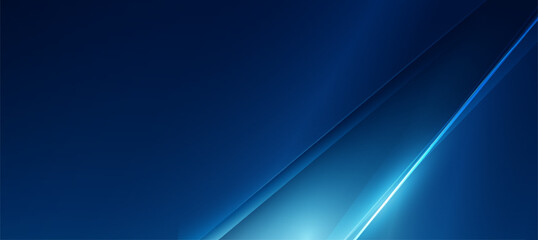 Modern Dark Blue Abstract With Glowing Diagonal stripe and Minimal Geometric Background