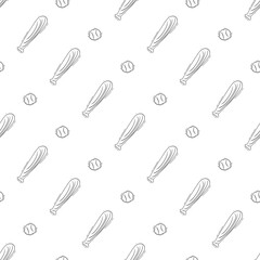 seamless pattern of sport icon in doodle style