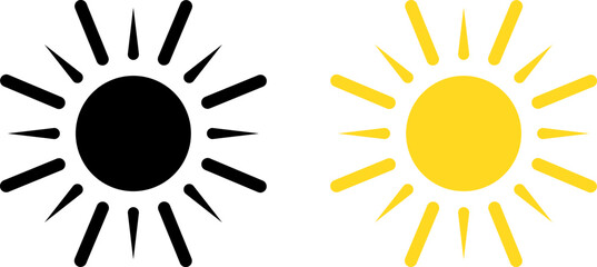 Sun icon in black and yellow styles