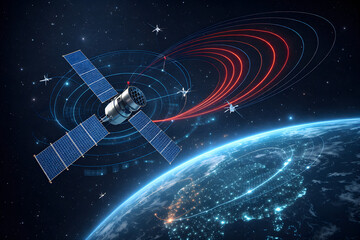 Satellite Jamming and Cyber Defense Technology Over Earth in Futuristic Space Environment