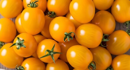 Pile of Fresh Yellow Cherry Tomatoes - A Vibrant and Healthy Harvest.