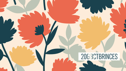 Obraz premium Colorful Floral Pattern with Vibrant Flowers.