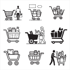 Digital Shopping Cart Clean Vector Icon Design