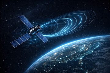 Futuristic Satellite Signal Network Over Earth for Global Communication and Cybersecurity