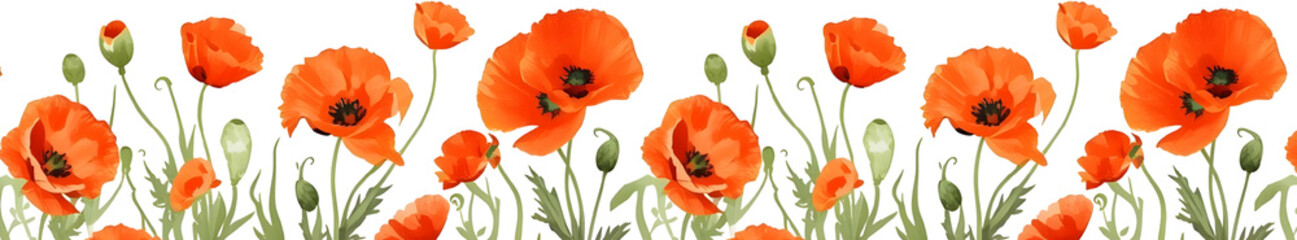 Naklejka premium orange flowers in the grass