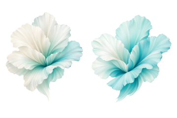 Abstract Teal Floral Petals