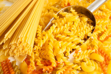 Pasta noodles for cooking Italian food.