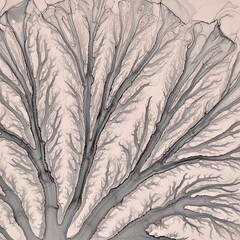 Abstract Tree Branching Pattern in Gray and White.