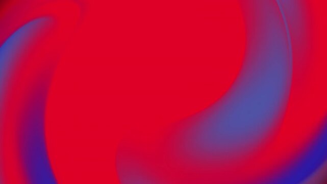 Vibrant red background with swirling blue gradient effect.