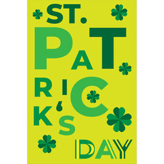 Saint Patrick's Day vector illustration with clover, horseshoe, and festive symbols. Luck and Irish tradition design for posters and greetings.