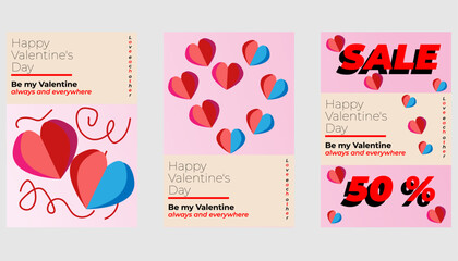 Valentine's Day vector illustration with hearts, romantic elements, and a festive atmosphere. Perfect for cards, banners, and promotions.