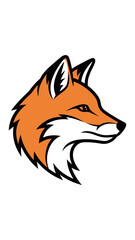 Obraz premium Vector Illustration of a Fierce Fox Head, Wild Animal, Isolated on White