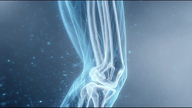 Human Knee Joint Anatomy Xray View Futuristic Medical Visualization