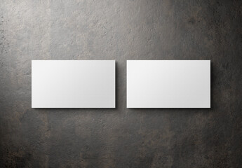 Minimalist business card on metal textured background Mockup. 3D rendering