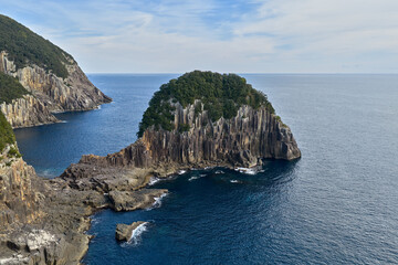 Aerial View of Tategasaki Sea Stack and Kumano Coast