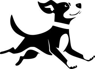 Happy dog running illustration design