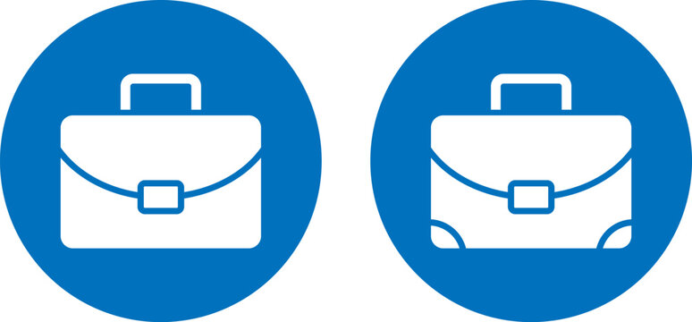Minimalist briefcase icons in blue circles
