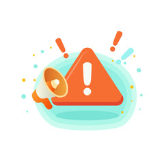 Warning alert notification illustration. Important announcement and system alert concept. Attention and caution message.