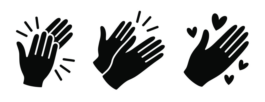 Hands clapping icon vector featuring applause gestures