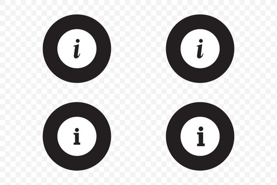 nfo Point Icon Black | Information Illustration | i Point Symbol | Help Logo | Hint Sign | Isolated | Variations