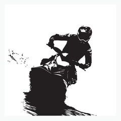 silhouette of a jet ski athlete
