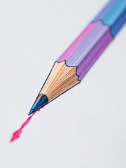 Close-up view of a digital pencil drawing a vibrant, colorful line,  illustration,  motion