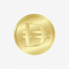 UAE Dirham Golden Coin Symbol. Currency exchange visuals, fintech and banking icon