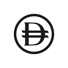 UAE Dirham Symbol. Currency exchange visuals, fintech and banking icon