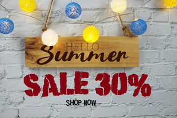 Summer Sale 30% Off Special Offer Promotion Discount Retail Shopping Concept