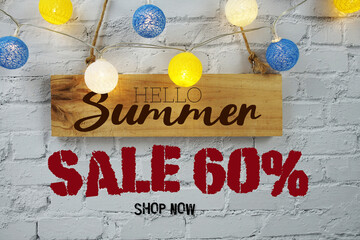 Summer Sale 60% Off Special Offer Promotion Discount Retail Shopping Concept