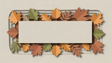 Autumn leaves frame with blank space for text