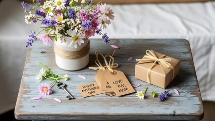 Beautiful mother's day gift ideas with flowers and handmade cards