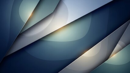 Modern abstract design with sleek blue and gray curves and glowing accents